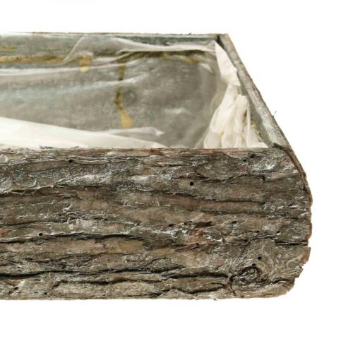 Floristik24 Macetero de madera macetero decorativo con corteza 33×15×7cm