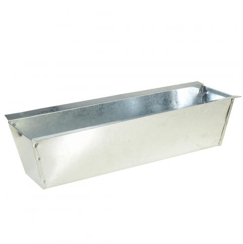 Floristik24 Jardinera para plantas jardinera de metal plateado 38x9,5x5cm