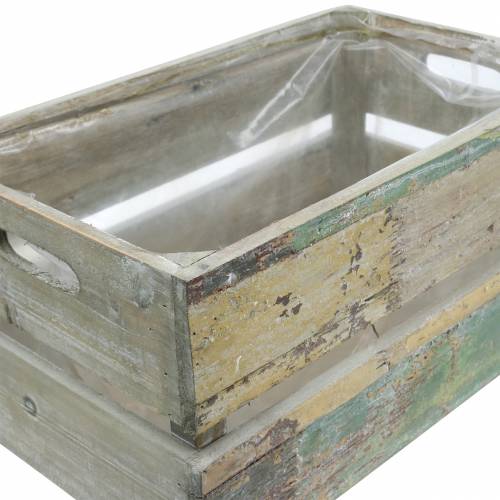 Floristik24 Jardinera caja de madera 45/39 / 34,5cm 3pcs