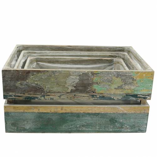 Floristik24 Jardinera caja de madera 45/39 / 34,5cm 3pcs