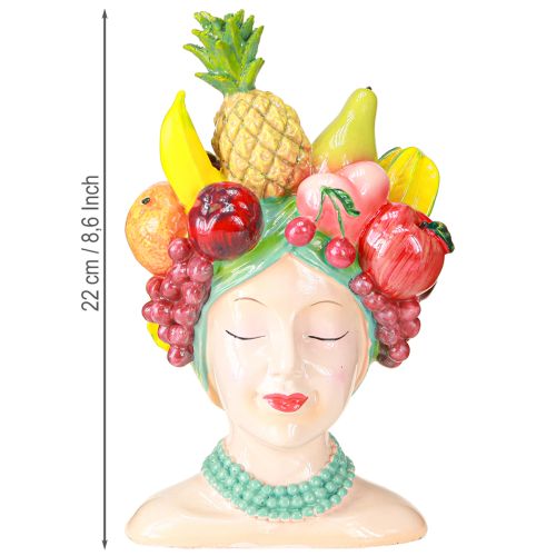 Floristik24 Florero exótico Busto de mujer con frutas tropicales H22cm