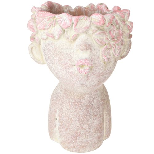 Macetero busto mujer enviando besos Color rosa 18cm 3uds