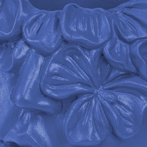 Artículo Busto de poliresina con cabeza de planta, color azul, 13,5 x 13 x 14 cm