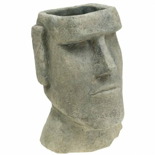 Floristik24 Cabeza de planta busto Moai gris H28cm