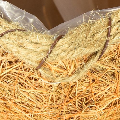 Artículo Cesta para plantas de calabaza con decoración otoñal de papel de aluminio naranja Ø18cm H15cm