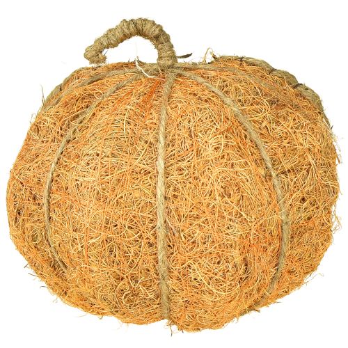Artículo Cesta para plantas de calabaza con decoración otoñal de papel de aluminio naranja Ø18cm H15cm