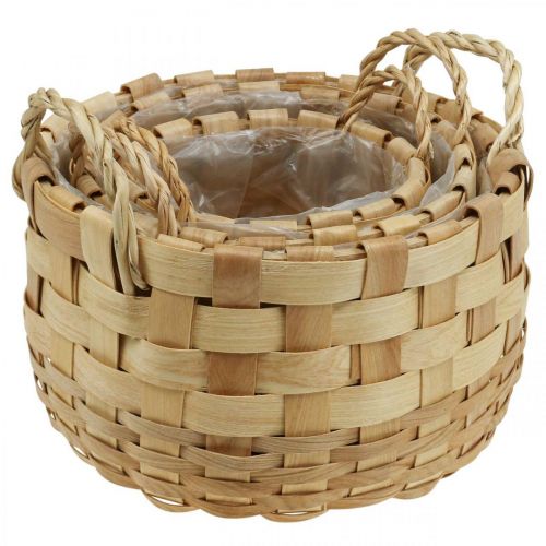 Artículo Cesta para plantas macetero cesta decorativa naturaleza Ø18/23/29cm juego de 3