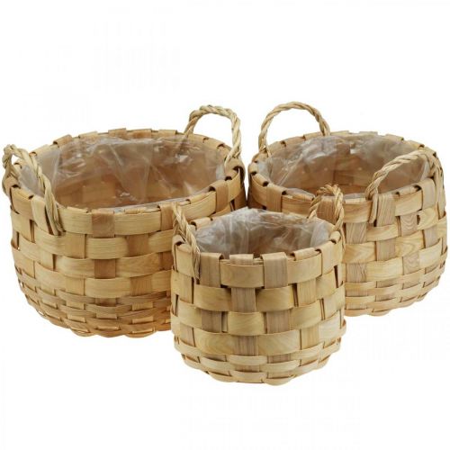 Cesta para plantas macetero cesta decorativa naturaleza Ø18/23/29cm juego de 3