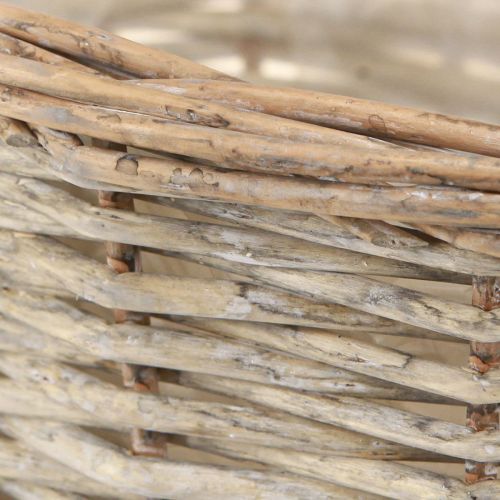 Artículo Cesta para plantas de mimbre natural gris-blanco Ø25 H21cm 2uds