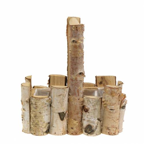 Floristik24 Cesta de siembra de ramas de abedul con mango 24x14.5cm H25.5cm