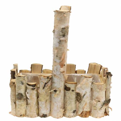 Floristik24 Cesta de siembra de ramas de abedul 29x17cm H30cm