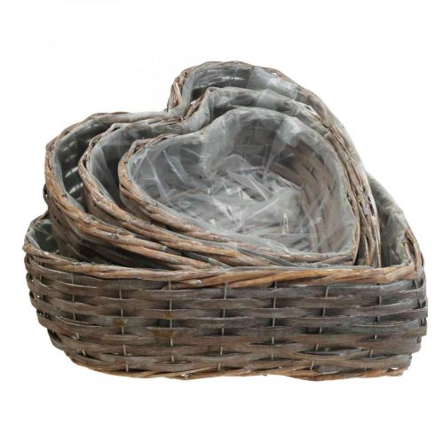 Floristik24 Cesta de plantas cesta decorativa en forma de corazón planta corazón sauce conjunto de 4