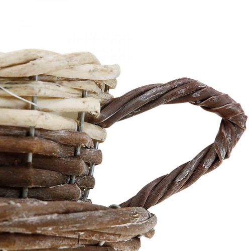 Floristik24 Cesta de plantas trenzada, taza de plantas con platillo Ø12cm