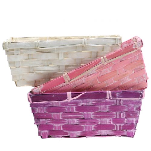 Artículo Cesta para patatas cuadrada violeta/blanco/rosa 8 piezas