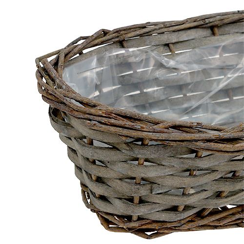 Floristik24 Cesta para plantas ovalada gris 30cm x 15cm x 10cm 1p