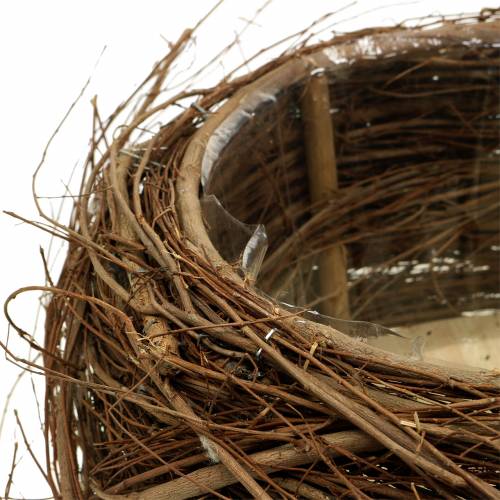 Floristik24 Cesta de plantas de vid y ramitas natural Ø37 / 28cm, juego de 2