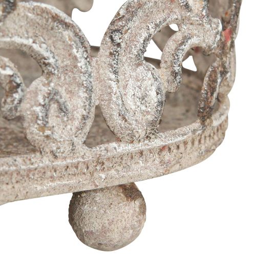 Floristik24 Bandeja decorativa ovalada aspecto antiguo gris óxido 26/21 cm juego de 2 piezas