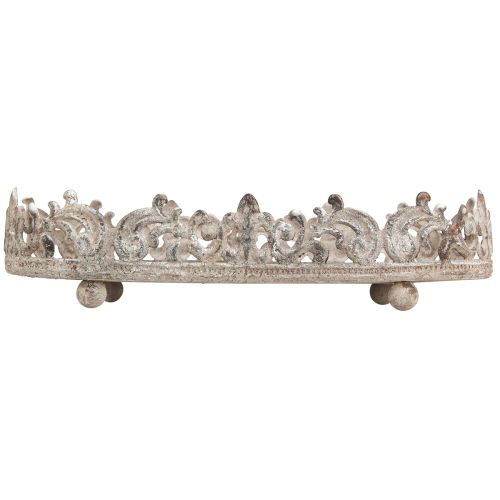 Floristik24 Bandeja decorativa ovalada aspecto antiguo gris óxido 26/21 cm juego de 2 piezas