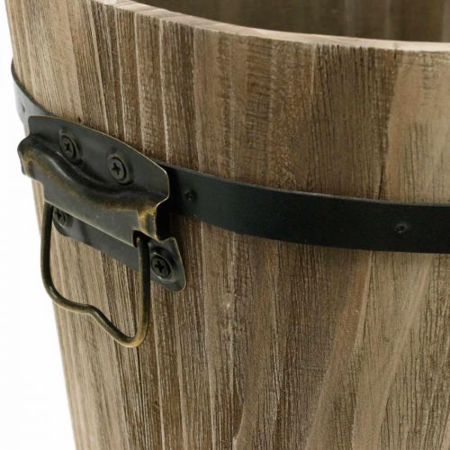 Floristik24 Macetero ovalado de madera con asas de estilo campestre 40×25×30cm