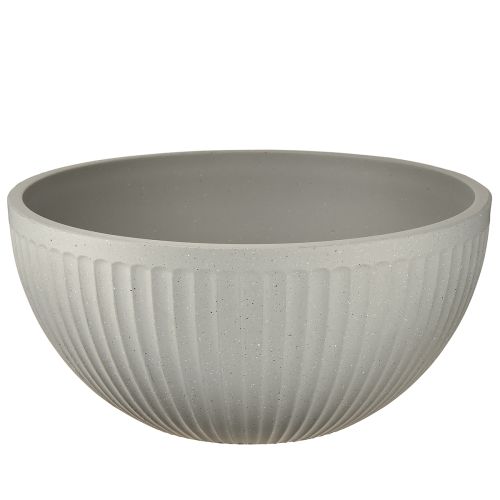 Maceta de plástico gris jaspeado con cuenco y ranuras Ø30cm