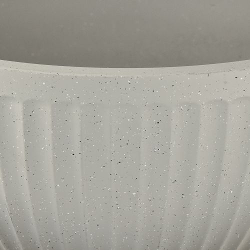 Artículo Maceta de plástico gris jaspeado con cuenco y ranuras Ø30cm