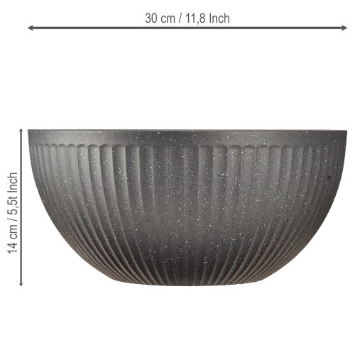 Artículo Maceta de plástico con ranuras antracita Ø30cm