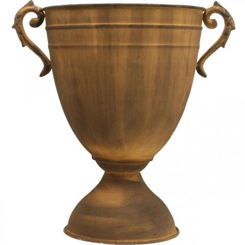 Macetero aspecto óxido florero metal Ø22,5cm H32,5cm | Floristik24.es