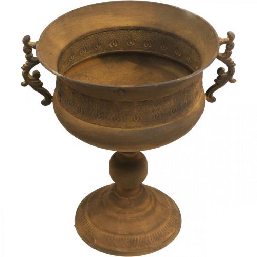 Floristik24 Macetero efecto óxido jarrón grande metal Ø29cm H39cm