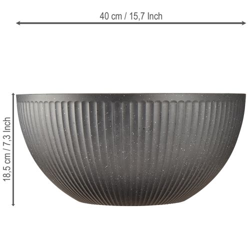 Artículo Macetero cuenco plástico antracita Ø40cm H18,5cm