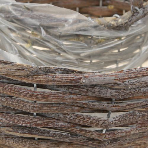 Floristik24 Anillos para plantas de madera de ratán natural gris Ø40/45 cm, juego de 2