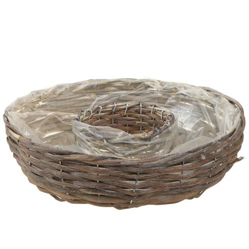 Floristik24 Anillos para plantas de madera de ratán natural gris Ø40/45 cm, juego de 2