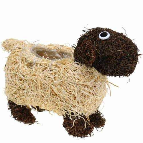 Artículo Macetero oveja vid marrón blanqueado 35×14cm H26cm