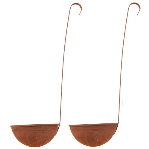 Floristik24 Cuenco para plantas colgante decoración de cocina paleta óxido Ø16,5cm 2ud