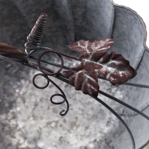 Artículo Macetero decorativo calabaza de metal zinc Ø21/30cm juego de 2 piezas