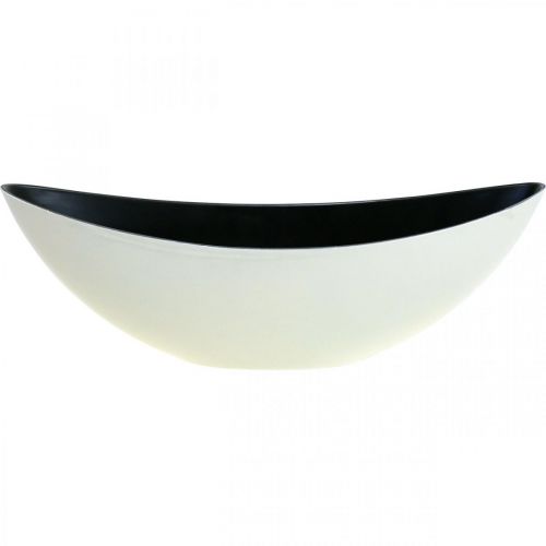 Floristik24 Cuenco para plantas cuenco decorativo ovalado Jardiniere blanco crema 39×12×13cm