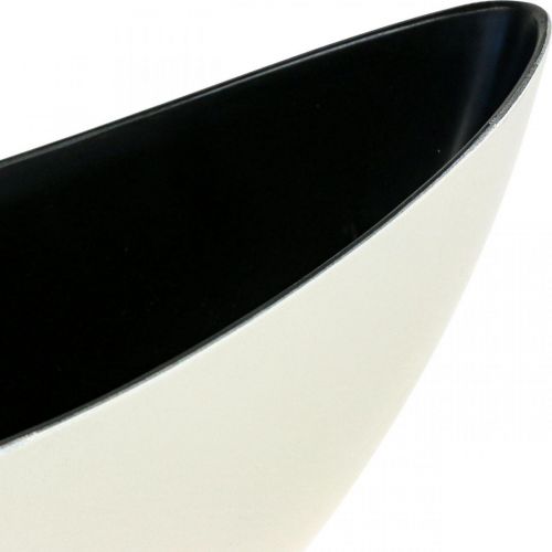 Floristik24 Cuenco para plantas cuenco decorativo ovalado Jardiniere blanco crema 39×12×13cm