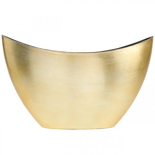 Floristik24 Cuenco para plantas cuenco decorativo ovalado jardinera dorado 24×10×15cm
