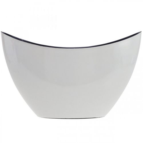 Floristik24 Cuenco para plantas cuenco decorativo ovalado Jardiniere blanco crema 24×10×15cm