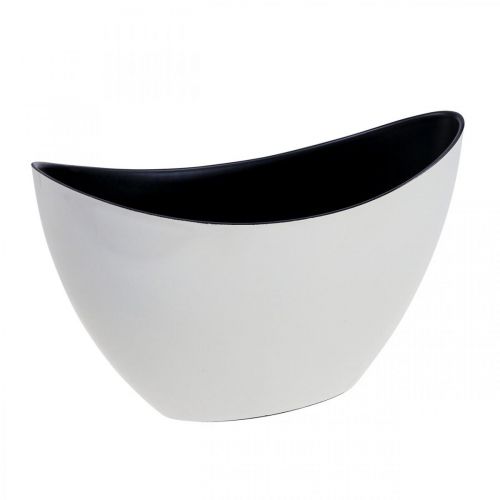 Floristik24 Cuenco para plantas cuenco decorativo ovalado Jardiniere blanco crema 24×10×15cm