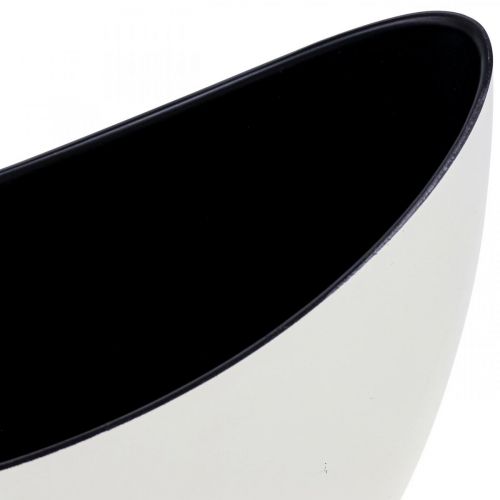 Floristik24 Cuenco para plantas cuenco decorativo ovalado Jardiniere blanco crema 24×10×15cm