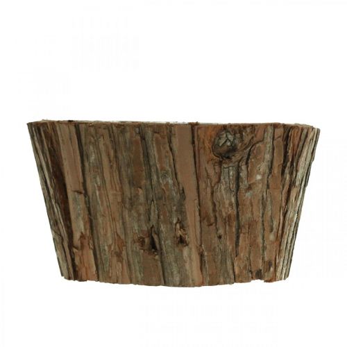 Floristik24 Cuenco para plantas, macetero, cuenco para flores, decoración de corteza de árbol Ø17cm H9cm