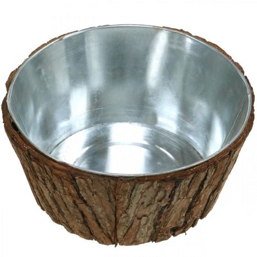Floristik24 Cuenco para plantas, macetero, cuenco para flores, decoración de corteza de árbol Ø21cm H10cm