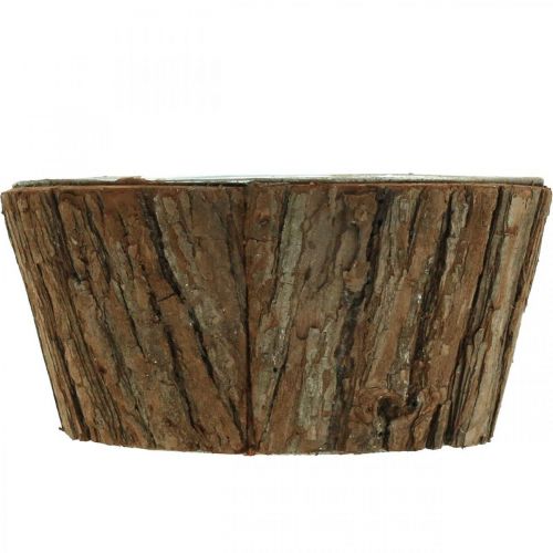 Floristik24 Cuenco para plantas, macetero, cuenco para flores, decoración de corteza de árbol Ø21cm H10cm