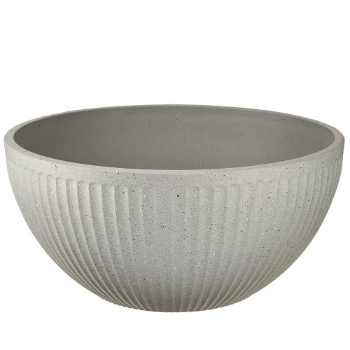 Macetero de plástico gris jaspeado, Ø35cm, H16,5cm