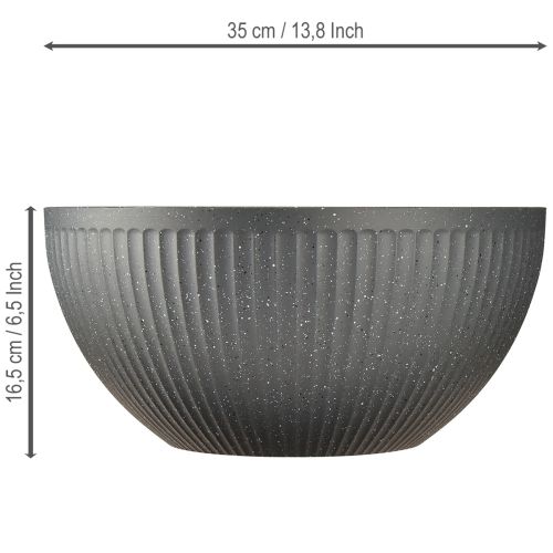 Artículo Macetero de plástico antracita Ø35cm H16,5cm