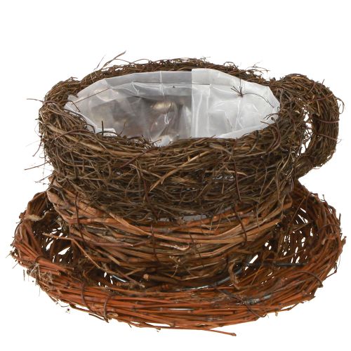 Cuenco para plantas taza de paja enredaderas marrón natural Ø20cm 2ud