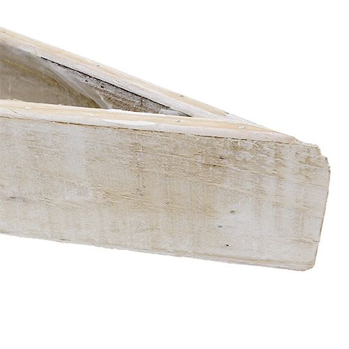 Floristik24 Jardinera de madera blanca 79cm x 14cm x 7.5cm