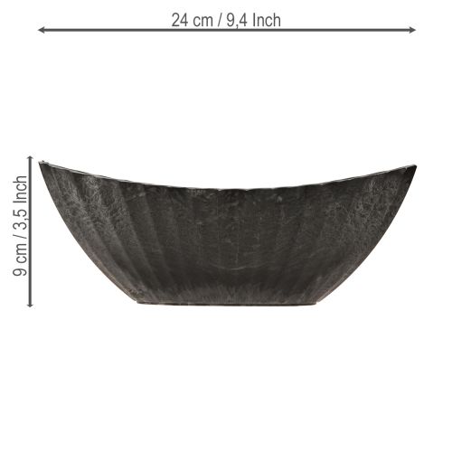 Floristik24 Macetero con ranuras, embarcación de plantación, antracita, 24 cm