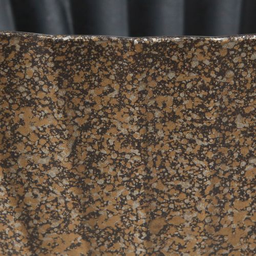 Floristik24 Macetero con ranuras ovalado antracita dorado 41,5×16×16cm