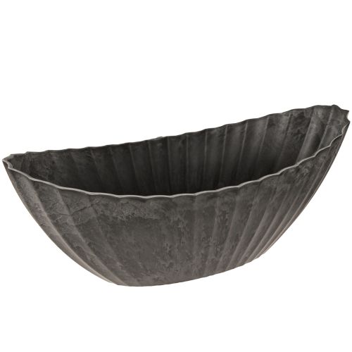 Macetero con ranuras ovalado barco antracita 36cm